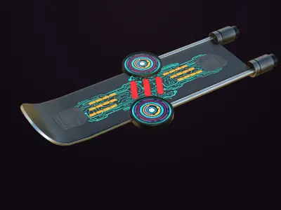 Sci Fi Hoverboard 9 All PBR Unity UE Textures Included Low-poly 3D model