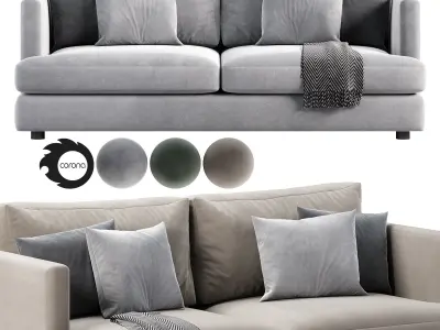 Ibiza sofa bed in dark grey 3D model