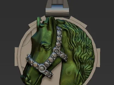horse with ironwork-caballo 3D model