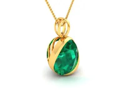 Women Oval Diamond Pendant 3DM STL OBJ FBX Render Details 3D print model
