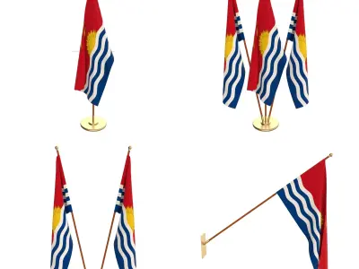 Kiribati Flag Pack 3D model