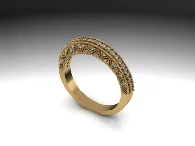 Classic engagement ring 3D print model