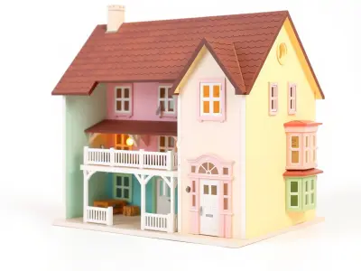 Victorian Dollhouse D Model Pack Low-poly 3D model