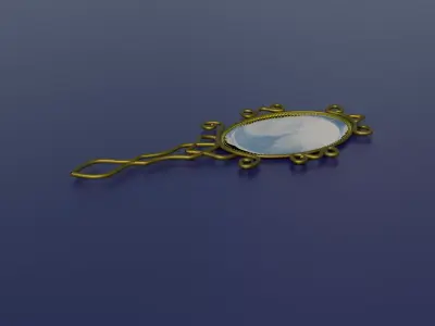 Low poly traditional mirror model  Low-poly 3D model