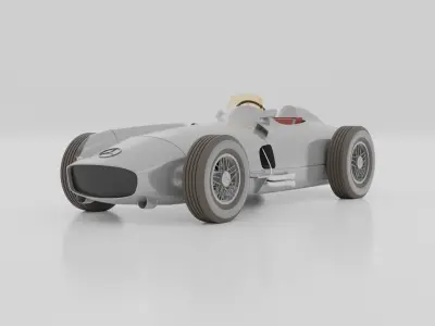 Mercedes Benz Silver Arrow W196 Formula 1 car 3D model
