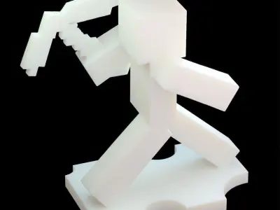 Minecraft-Inspired Stylized Miner 3D print model