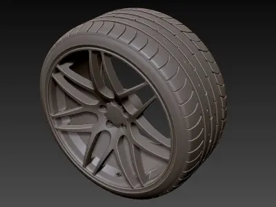 wheels 3d V-ray Low-poly 3D model