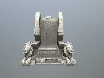 Lion Throne Low-poly 3D model