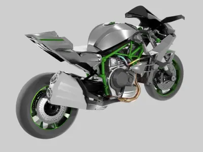 Racing Motorcycles Pack  H2R - Panigale V4 - YZF R6 - YZF R7 3D model