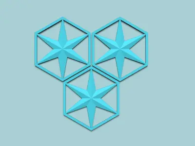 Hexagonal Wall Panel A18 Star - Interior Design Decoration 3D print model