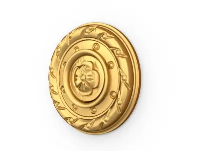 Classic round decor ornament carved 18  3D model