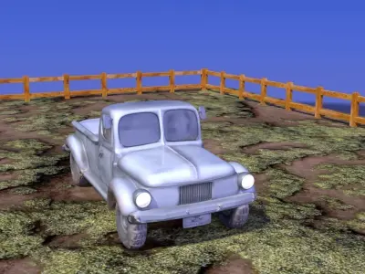 Dirty Car truck 3d model and rig in maya Low-poly 3D model