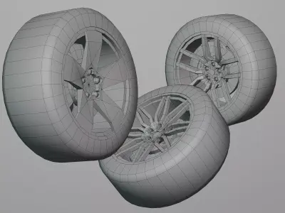 Car Tires Pack Low-poly 3D model