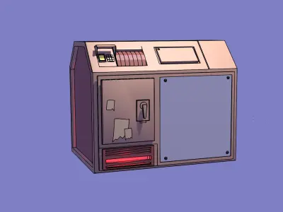 Frigidarium Futurismi Stylizatum a Modulus 3D ad Ludos Paratus 3D model
