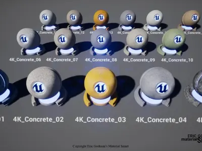 Optimized Concrete World Aligned Materials 3D model