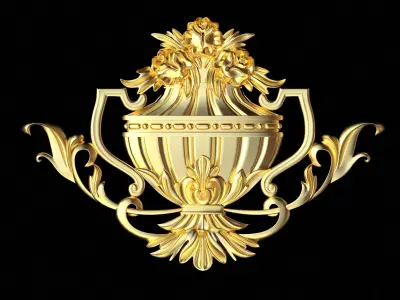 Central decor ornament for furniture 3D model 945