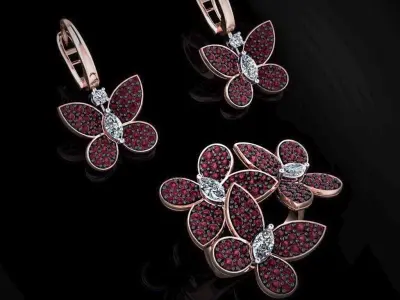 Ring and Earrings 39 3D print model