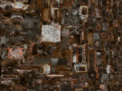 Derelict Rusted Jeep 3D Model - Post-Apocalyptic Wreck Low-poly 3D model