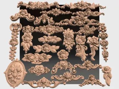Carved decor for cnc 40 3D model