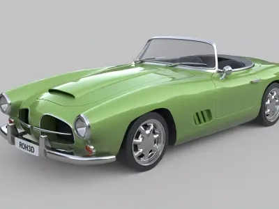 Generic Vintage Mid-Century Sports Roadster Low-poly 3D model
