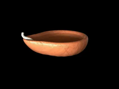 clay oil lamp  3D model
