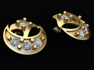 FLORAL MOLLY EARRING 3D PRINTABLE MODEL  3D print model