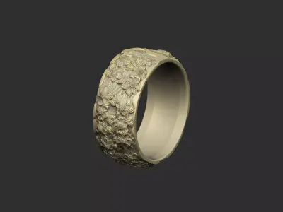 Sakura branches ring design petal luxury royal organic 3D print model