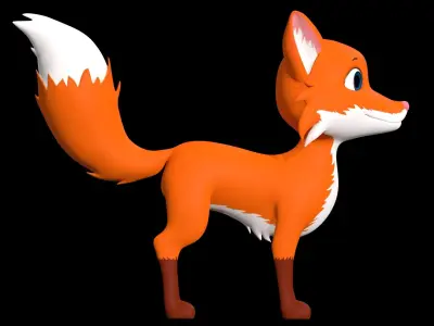 Cartoon Fox Low-poly 3D model shop