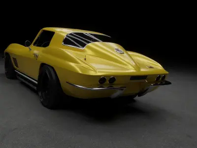 1967 Chevrolet Corvette Stingray 427 Yellow Sunfire  3D model