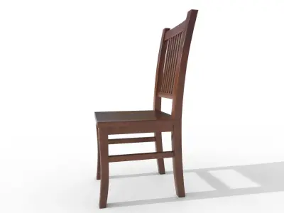 Wooden Chair Low-poly 3D model