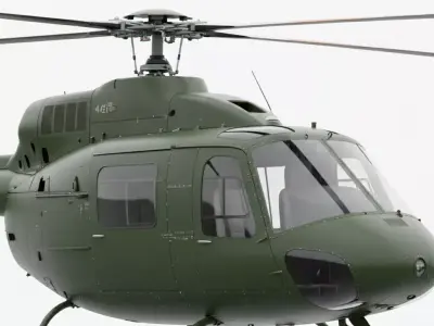 Light Military Utility Helicopter Low-poly 3D model