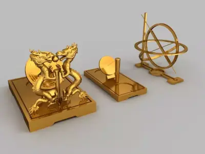 Korean Traditional Sundial Set Jang Young Sil Inventions 3D model