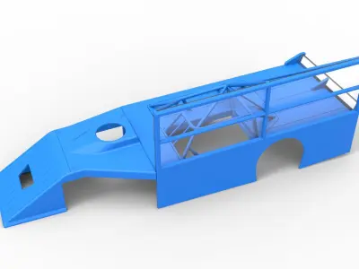 Shell of Asphalt Modified stock car with side wing Scale 1 to 25 3D print model