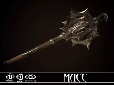Mace 02 Low-poly 3D model