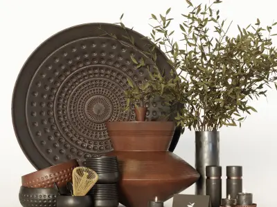Pottery decorative set 3D model