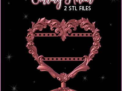 Baroque Earring Holder Jewelry Organizer 3D print model