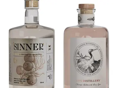 Aestetic Bottles for Shelves in a Bar or a Restaurant 3D model