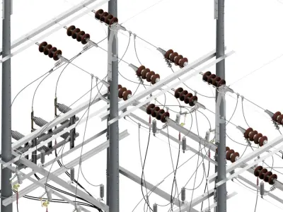 Subestacion Low-poly 3D model