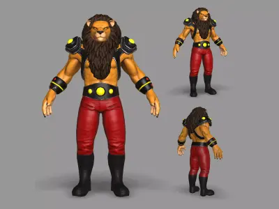 Mutant Lion Low-poly 3D model