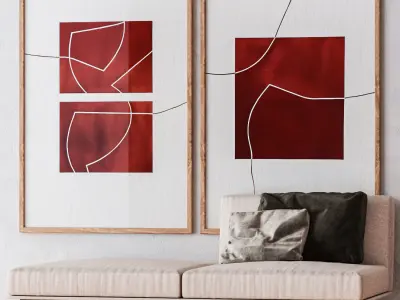 Set of large wall paintings  525 3D model