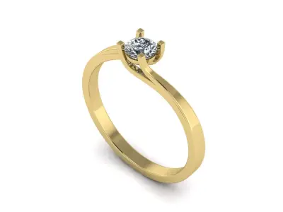 Solitaire Ring 01 3D print model