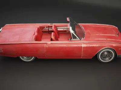 Thunderbird 1961 Convertible Used Low-poly 3D model
