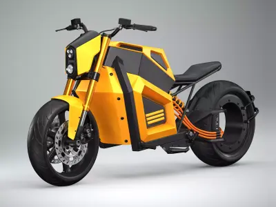 RMK E2 electric motorcycle Yellow 3D model