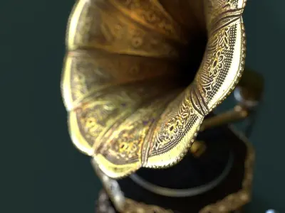 Gramophone PBR high detail 3D model
