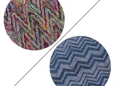 Round Rug Set 276 3D model