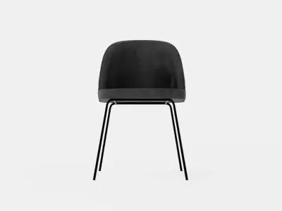 Felipe Dining Chair Velvet Gray Black Low-poly 3D model