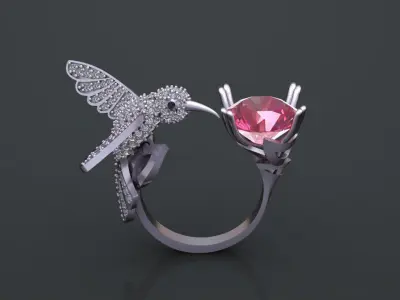 HummingBird Ring 3D print model