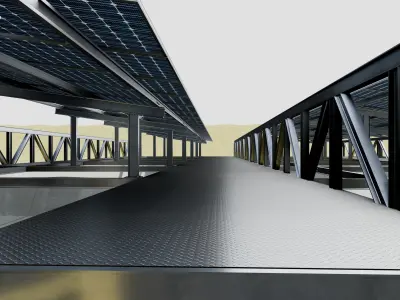 200 kW Solar Canal 3D model