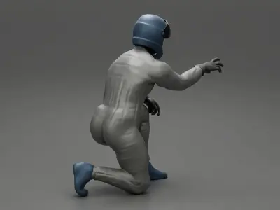Racing driver sitting 3D print model
