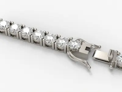Diamond Tennis Bracelet Link TB45 3D print model
